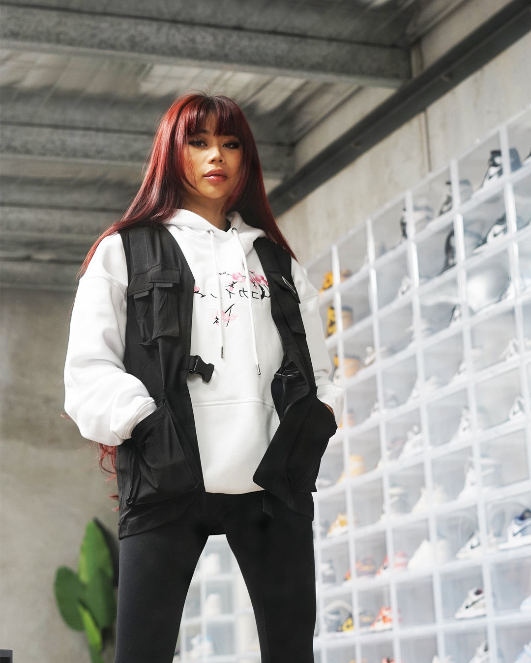 White / Pink Blossom V2 //// Hoodie