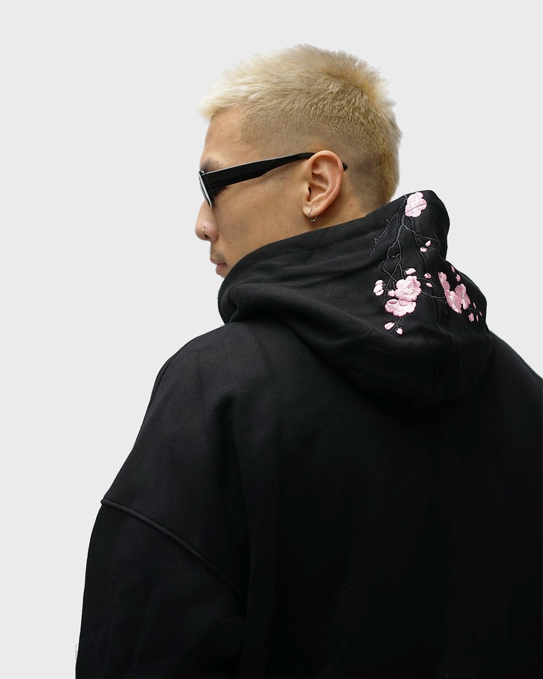 Black / Pink Blossom V1 //// Hoodie - KOKA Dept.