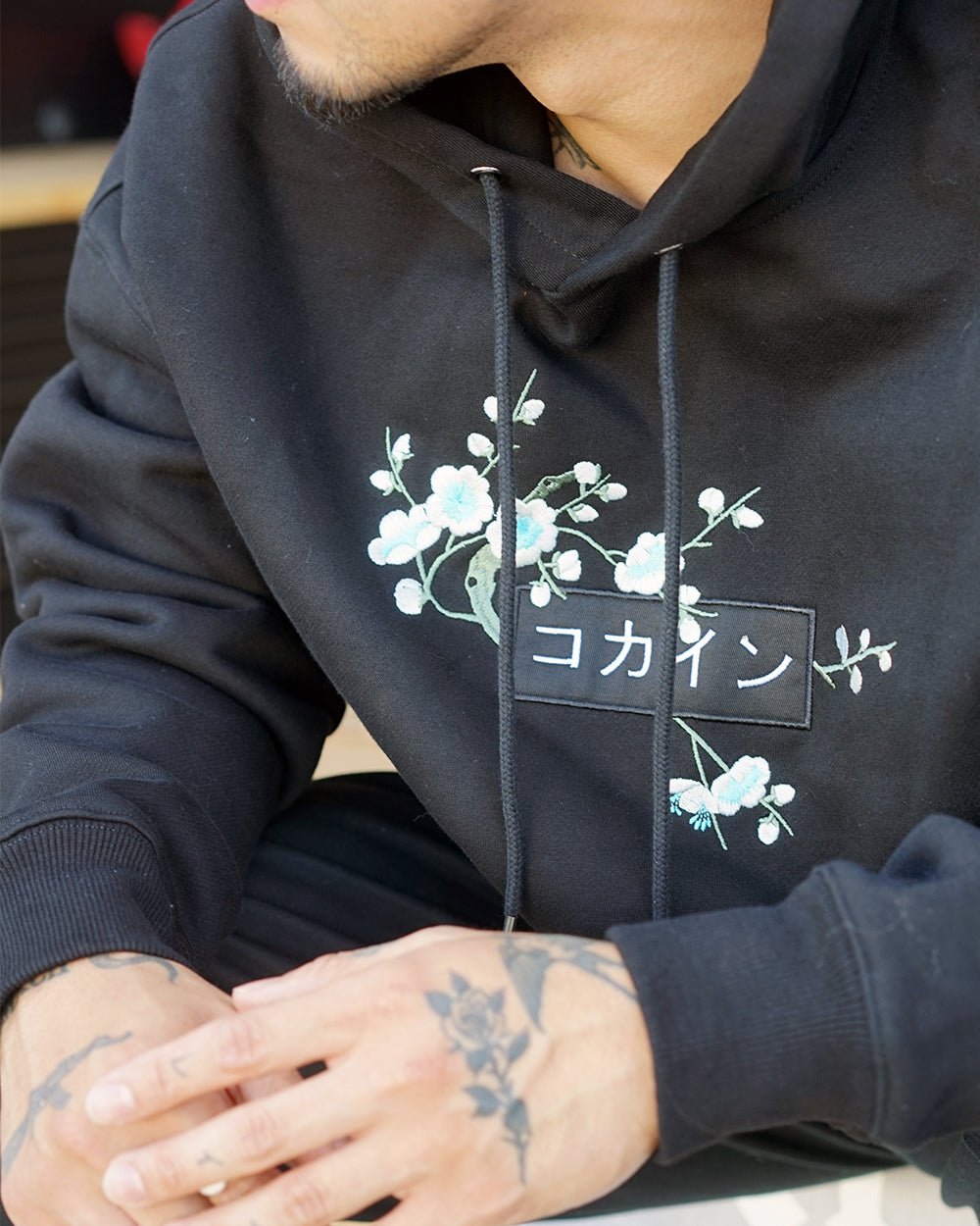 Black / Blue Blossom V2 //// Hoodie - KOKA Dept.